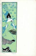 Künstler Sign. Neumann, E. Frau Jugendstil  Künstlerkarte I-II Art Nouveau - Andere & Zonder Classificatie