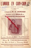 59-TOURCOING-RARE PARTITION MUSIQUE-L' AMOUR EN COIN-COIN-JAVA ACCORDEON PLATTEEUW- DEROSSI-E.BASILE-R.VANMEERHAEGHE - Scores & Partitions
