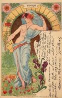Lessieux, E. Flora Jugendstil Künstler-Karte 1905 I-II Art Nouveau - Andere & Zonder Classificatie