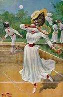 Thiele, Arthur Katzen Personifiziert Tennis Künstler-Karte 1911 I-II Chat - Thiele, Arthur