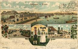 Puzzle Kehl (7640) 4 Tlg. 1900 Litho I-II - Other & Unclassified
