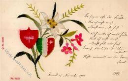 Seide Gestickt Wappen Schweiz 1900 I-II (Marke Entfernt) Soie - Sonstige & Ohne Zuordnung