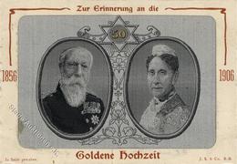 Seide Gewebt Grossherzog Friedrich Und Grossherzogin Luise Von Baden Goldene Hochzeit 1906 I-II Soie - Other & Unclassified