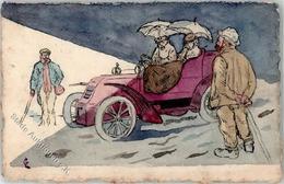 Handgemalt Auto  Künstlerkarte 1909 I-II Peint à La Main - Other & Unclassified