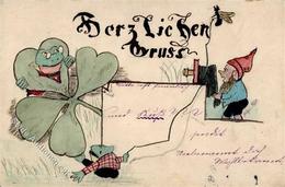 Handgemalt Kamera Frosch Zwerg  Ganzsache 1899 I-II Peint à La Main Grenouille Lutin - Other & Unclassified