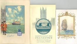 Speise-Karte Schiff Norddeutscher Lloyd Lot Mit 14 Speisekarten Dabei 1 AK, Teilnehmer-Verzeichnis Und Ausflug 1933 II B - Autres & Non Classés