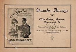 Hohlwein, L. Hauswaldt Schokolade Kaffee Besuchsanzeige Künstlerkarte I-II - Hohlwein, Ludwig