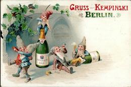 BERLIN - KEMPINSKI - ZWERGE Mit Flasche KUPFERBERG GOLD - Kl. Randfleck I-II - Advertising