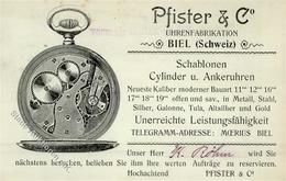 BIEL,Schweiz - UHRENFABRIK PFISTER&Co. I-II - Reclame