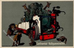 Continental Vollgummireifen Auto Tiere Werbe AK I-II - Advertising