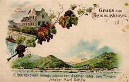 Wein Assmannshausen (6220) Weingut P. Reutershan Litho I-II (fleckig) Vigne - Expositions