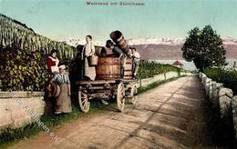 Wein Weinlese Schweiz Am Zürichsee Ansichtskarte 1910 I-II (Stauchung) Vigne - Expositions