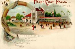 Ausstellung Leipzig (o-7010) Sächs. Thüringische Industrie Ausstellung Fisch-Kost-Halle 1897 Litho I-II Expo - Esposizioni