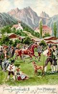 Jahrmarkt Tiroler Jahrmarkt Beim Pferdehandel Lithographie 1901 I-II - Exhibitions