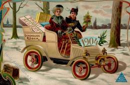 Jahreszahl 1904 Auto Frauen Schokolade Rüger Prägedruck I-II Femmes - Altri & Non Classificati