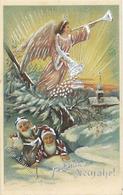 ZWERGE - Neujahrs-Prägekarte (132) I - Fairy Tales, Popular Stories & Legends
