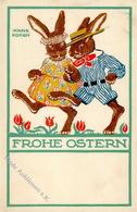 Ostern Hasen Personifiziert Sign. Koken, Änne 1917 I-II Paques - Pasen