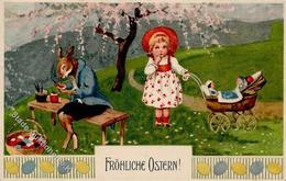 Ostern Kind Puppe Hase Personifiziert I-II Paques - Easter