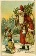 Weihnachtsmann Puppe Kinder Präge-Karte 1906 I-II Pere Noel - Other & Unclassified