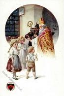 Krampus Nikolaus Kinder  Künstlerkarte I- Pere Noel - Saint-Nicholas Day