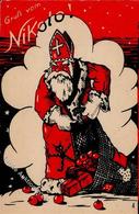 Krampus Nikolaus Künstler-Karte I-II Pere Noel - Sinterklaas