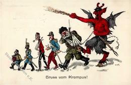 Krampus Politik Karikatur Künstlerkarte 1914 I-II - Saint-Nicholas Day