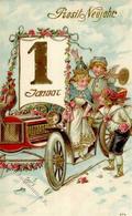 Neujahr Auto Engel 1906 Präge-Karte I-II Bonne Annee Ange - Nieuwjaar