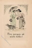 Dackel Frauen Künstlerkarte I-II (Stauchung) Femmes - Perros