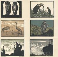 TIERE - Kpl. 18er-Künstlerkarten-Serie Nach Original-Holzschnitten Von Friedrich LIßMANN, U.a. Eulen, Vögel, Geflügel Us - Altri & Non Classificati