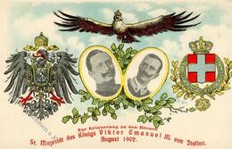 ADEL ITALIEN - Besuch König VIKTOR EMANUELL V. ITALIEN In Deutschland 1902 Mit Kaiser I - Royal Families