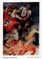 ÖSTERREICH-ANSCHLUSS 1938 WK II - DEUTSCHE SONNENWENDE - Deutsch-Österreicher-Hilfsbubd Sign. Künstlerkarte 1934 I - War 1939-45