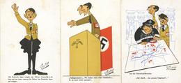 Anti Propaganda WK II Lot Mit 9 Karikaturen Sign. Smits I-II (fleckig) - Oorlog 1939-45