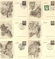Propaganda WK II 6'er Serie Tag Der Briefmarke Ganzsache Sign. Axter-Heudtlaß I-II - Weltkrieg 1939-45