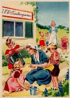 Propaganda WK II Frauen Schaffen Für Euch NSV Kindergärtnerin Sign. Hahmeyer, Eva Künstlerkarte I-II Femmes - Oorlog 1939-45