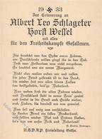 ALBERT LEO SCHLAGETER-HORST WESSEL WK II - FREIHEITSKAMPF 1933 - NSDAP GOTHA I - Guerra 1939-45