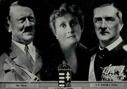Hitler Von Horthy Und Frau I-II (Ecke Abgestossen) - Oorlog 1939-45