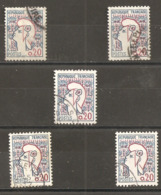 France   1961 -   Oblitéré    1282   -  0,20 C  (  5 Exemplaires ) - 1961 Maríanne De Cocteau