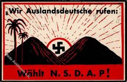 NSDAP WK II - NSDAP-SPANIEN!! Seltene Propagandarte Der Auslandsdeutschen Zur Wahl - Bedarfsgebraucht! I-II R!R! - War 1939-45