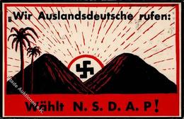 NSDAP WK II - NSDAP-SPANIEN!! Seltene Propagandarte Der Auslandsdeutschen Zur Wahl - Bedarfsgebraucht! I-II R!R! - Weltkrieg 1939-45