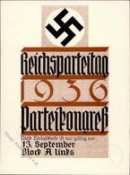 REICHSPARTEITAG 1936 WK II - Einlasskarte 13.9.36 PARTEIKONGRESS I - Guerre 1939-45