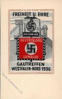GELSENKIRCHEN WK II - Seidenkarte NSDAP-GAUTREFFEN 1936 I - Weltkrieg 1939-45