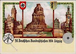 LEIPZIG WK II - 20. DEUTSCHES BUNDESSCHIESSEN 1934 - Festkarte 1 Mit S-o I - Oorlog 1939-45