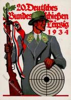 LEIPZIG WK II - 20. DEUTSCHES BUNDESSCHIESSEN 1934 - Festkarte 2 Mit S-o I - Oorlog 1939-45