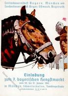 MÜNCHEN WK II - 7. Bayerischer HENGSTMARK 1941 - Künstlerkarte Sign. I - Weltkrieg 1939-45