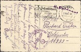 SS-Feldpostkarte 1940 WK II - POLIZEI-Ausbuildungs-bataillon MG-Kompagnie WEIMAR I-II - Oorlog 1939-45