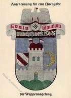 WHW WK II - Kreis GLAUCHAU - WHW 1934/35 - Ehrengabe-Karte I - Guerre 1939-45