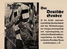 Der DEUTSCHE SENDER - WK II Propaganda-Bestellklappkarte D. NS-Funkzeitschrift - Leider Links Gelocht!! - War 1939-45