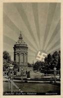 Aufgehende Sonne WK II Mannheim (6800) Wasserturm WK II I-II (Klebereste RS) - War 1939-45