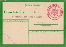FELDPOST WK II - Grüne Eilnachrichtenkarte DEUTSCHES ROTES KREUZ BRESLAU 10.10.1944 I - Weltkrieg 1939-45