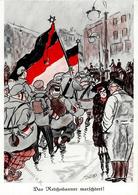 Judaika Das Reichsbanner Maschiert Karikatur Sign. Delles I- Judaisme - Jodendom